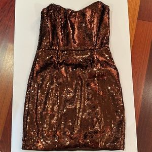 Strapless sequin dress